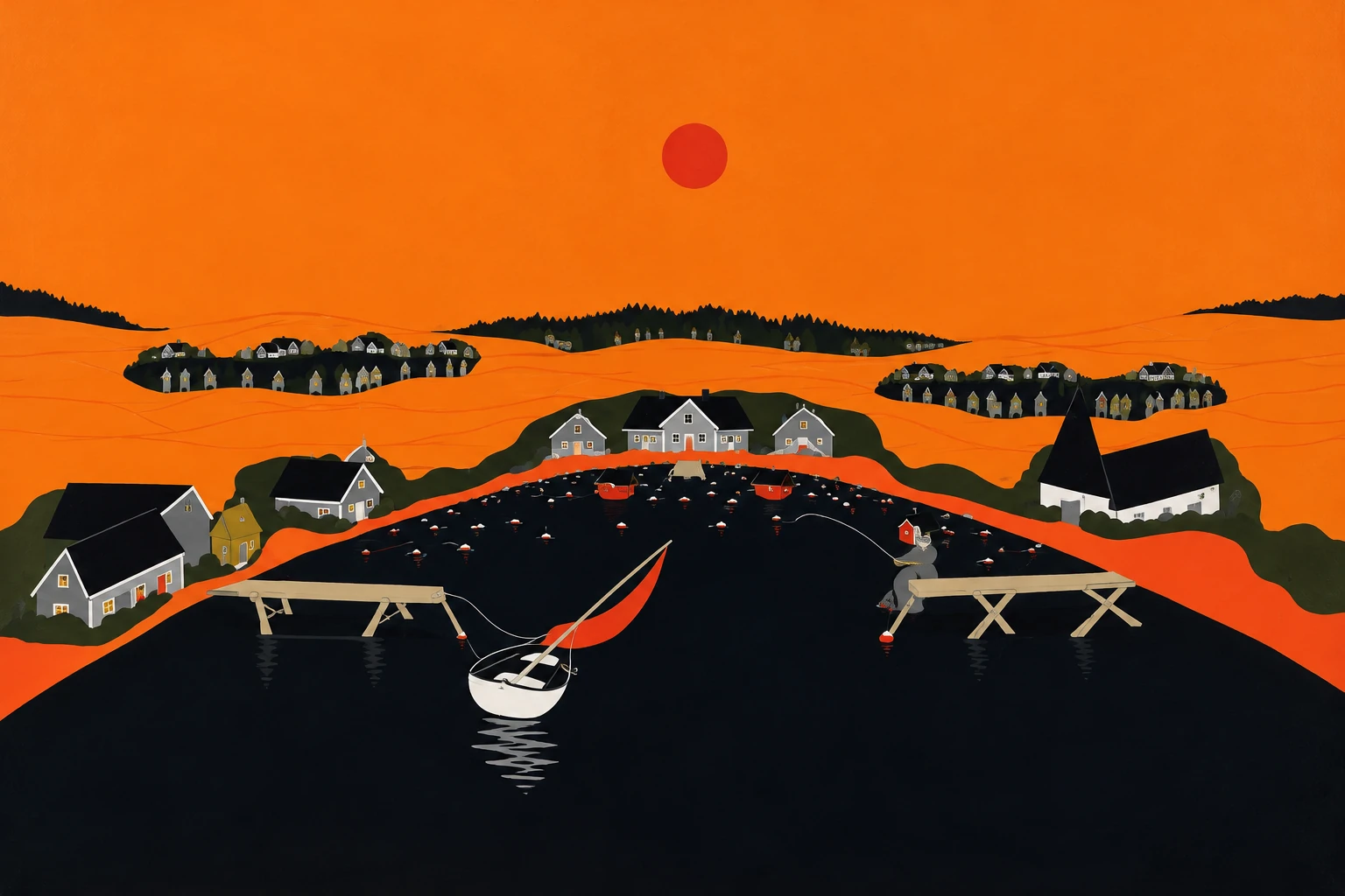 AI-bearbetad presentation av Skymning i orange – originalfoto finns på verkets sida